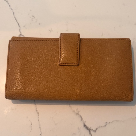 Gucci Large Leather Checkbook Wallet Camel 231835 - Picture 5 of 11